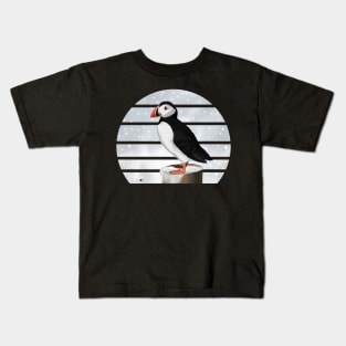 Puffin Winter Snow Bird Watching Birding Ornithologist Gift Kids T-Shirt